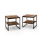 2 Pieces 2-Tier 20 Inch Square End Side Table for Living Room Bedroom-Rustic Brown